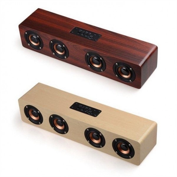 4000mah خشبية بلوتوث لاسلكية HIFI المتكلم المحمولة الموسيقى SoundBar AUX يدوي للتلفزيون