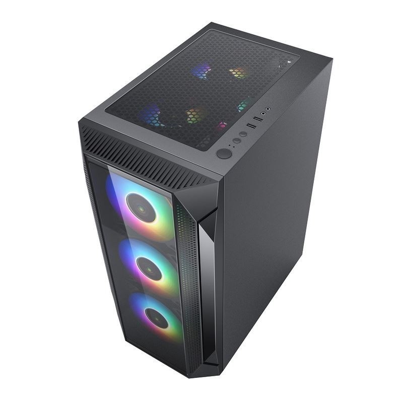 ETEK ATX/Matx حاسوب غلاف لوح الزجاج المقاوم على الجانب والجهة الأمامية دعم المراوح 2x14 سم أو 3x12 سم على دعم الأمام Rad