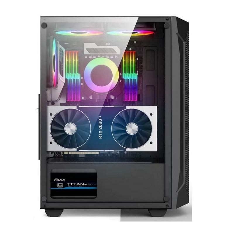 ETEK - ATX/Matx الحاسوب الحالي لوحة الزجاج المقاوم على الجانب المضغوط الشبكة الجبهة لوحة دعم المبرد بالماء