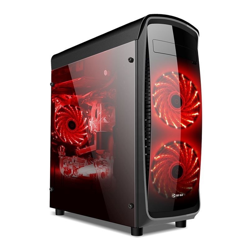 ETEK ATX وسط البرج القضية الأكريليك الأمامية والجانبية لوحة عرض جانب كامل الأسود والأبيض