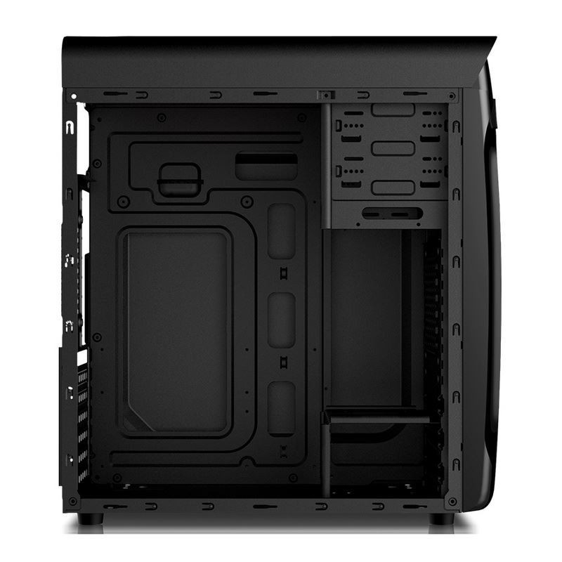 ETEK ATX وسط البرج القضية الأكريليك الأمامية والجانبية لوحة عرض جانب كامل الأسود والأبيض