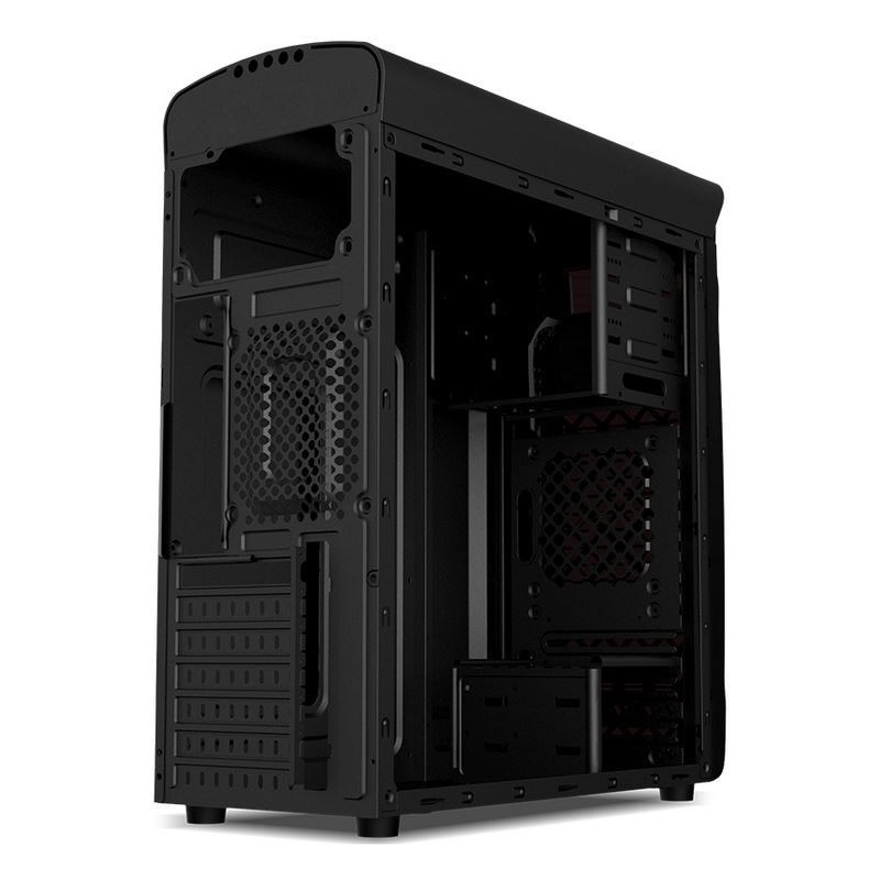 ETEK ATX وسط البرج القضية الأكريليك الأمامية والجانبية لوحة عرض جانب كامل الأسود والأبيض