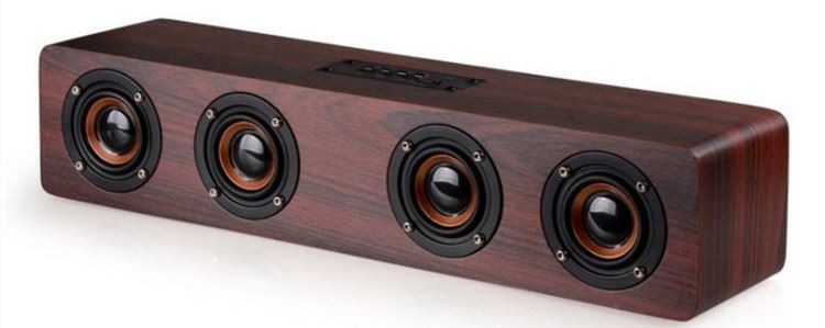 4000mah خشبية بلوتوث لاسلكية HIFI المتكلم المحمولة الموسيقى SoundBar AUX يدوي للتلفزيون