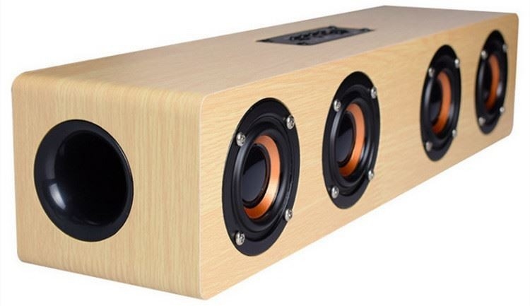 4000mah خشبية بلوتوث لاسلكية HIFI المتكلم المحمولة الموسيقى SoundBar AUX يدوي للتلفزيون