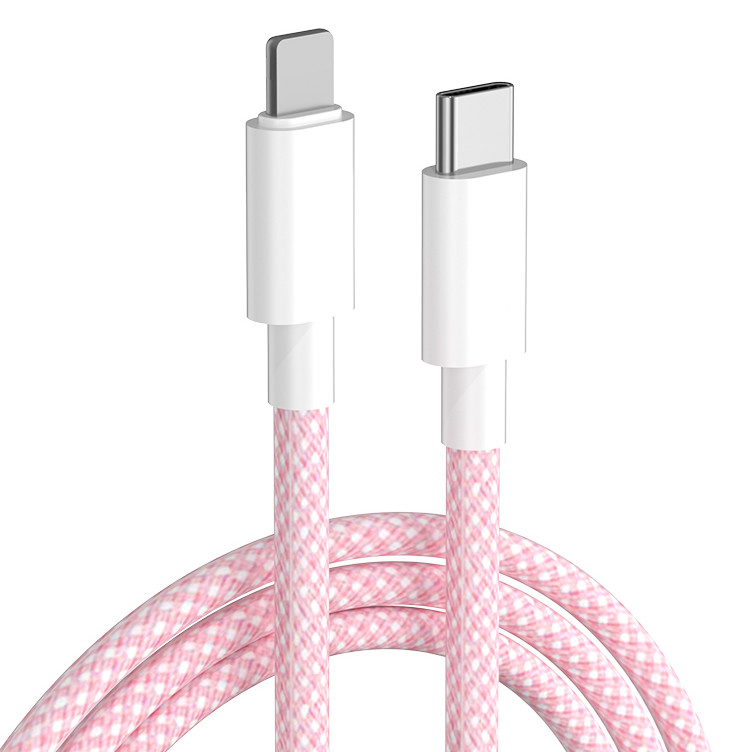 كابل بيانات USB PD 27W TPE سريع من النوع C إلى Lightning لشحن iPhone