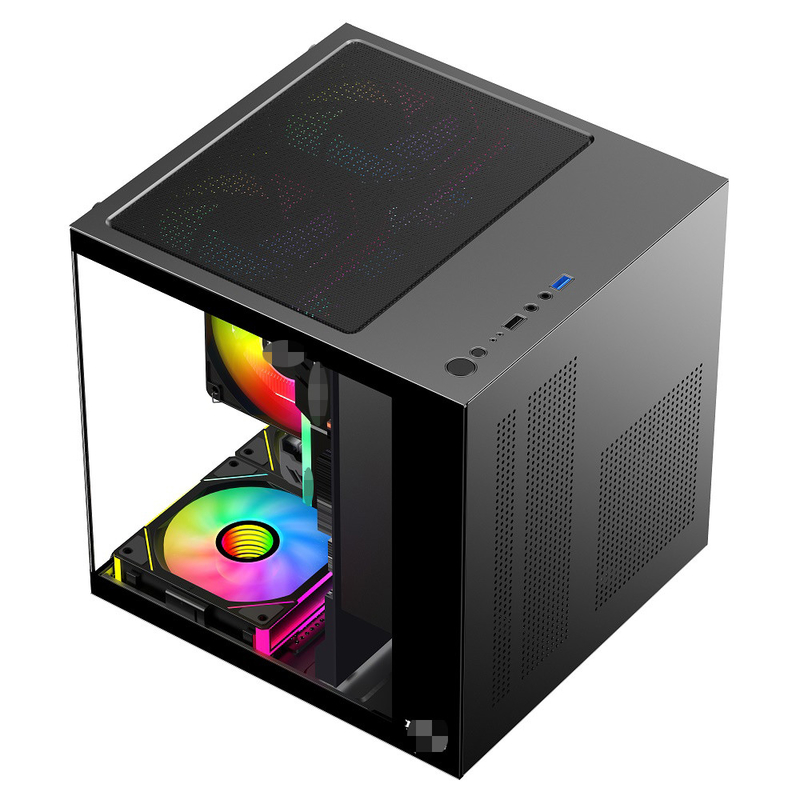 حاسوب MATX/ITX يدعم بطاقات الرسومات تصل إلى 320 ملم وحدة المعالجة المركزية تبريد تصل إلى 165 ملم 1 HDD 2 SSDs 3 X 12CM مروحة مقابل المال