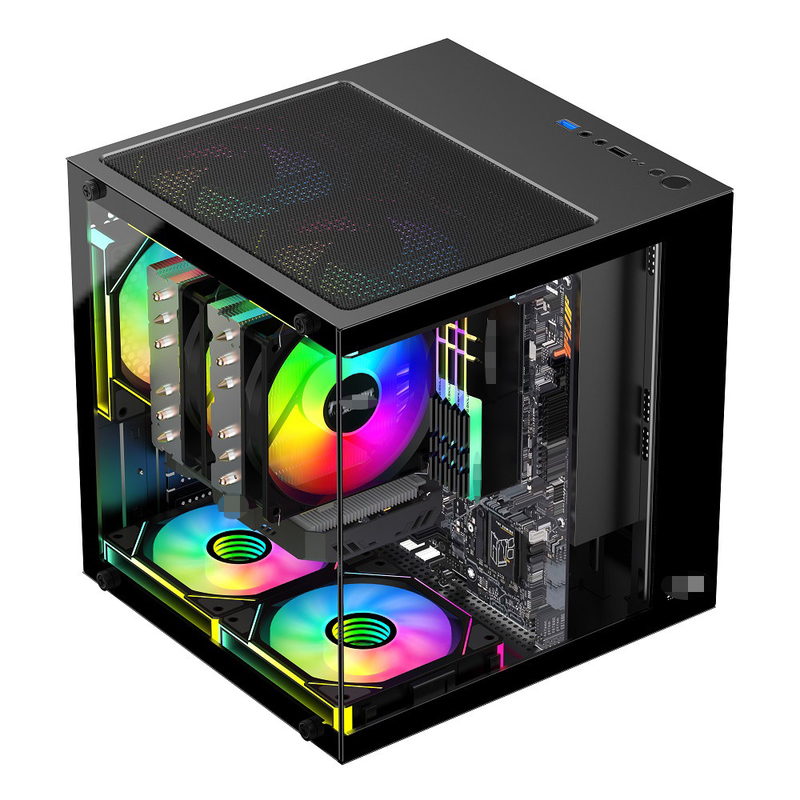 حاسوب MATX/ITX يدعم بطاقات الرسومات تصل إلى 320 ملم وحدة المعالجة المركزية تبريد تصل إلى 165 ملم 1 HDD 2 SSDs 3 X 12CM مروحة مقابل المال