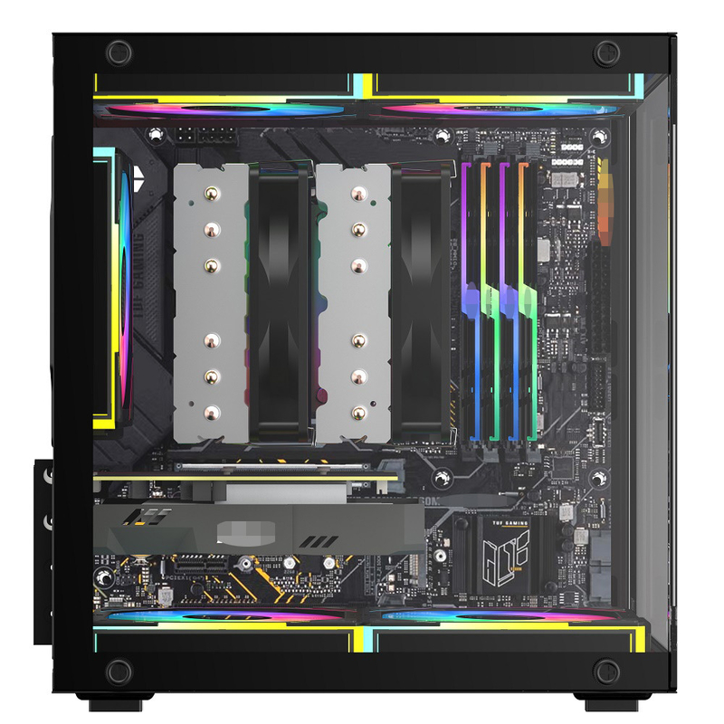 حاسوب MATX/ITX يدعم بطاقات الرسومات تصل إلى 320 ملم وحدة المعالجة المركزية تبريد تصل إلى 165 ملم 1 HDD 2 SSDs 3 X 12CM مروحة مقابل المال