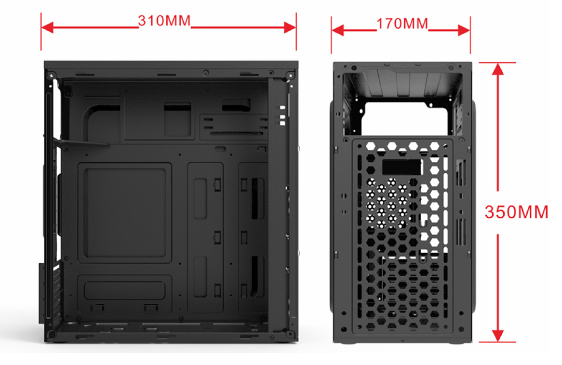 يدعم MicroATX MIniATX مع 4 فتحات توسيع 2HDDs 2 SSDs 12cm و 8cm مرفقات المروحة