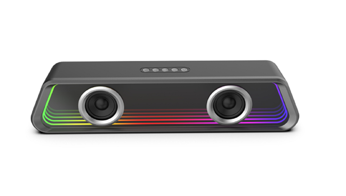 Bluetooth 5.3 ABS المادة المرآة 3000mAh بطارية 8W X 2 خروج يدعم BT / TF / USB / FM / AUX-IN / TWS لمحبي الموسيقى