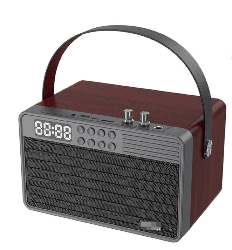 يدعم Bluetooth AUX TF Card U Disk FM Radio الميكروفون اللاسلكي الخشبي ABS الحديدي المادة الشبكة بطارية 2400mAh