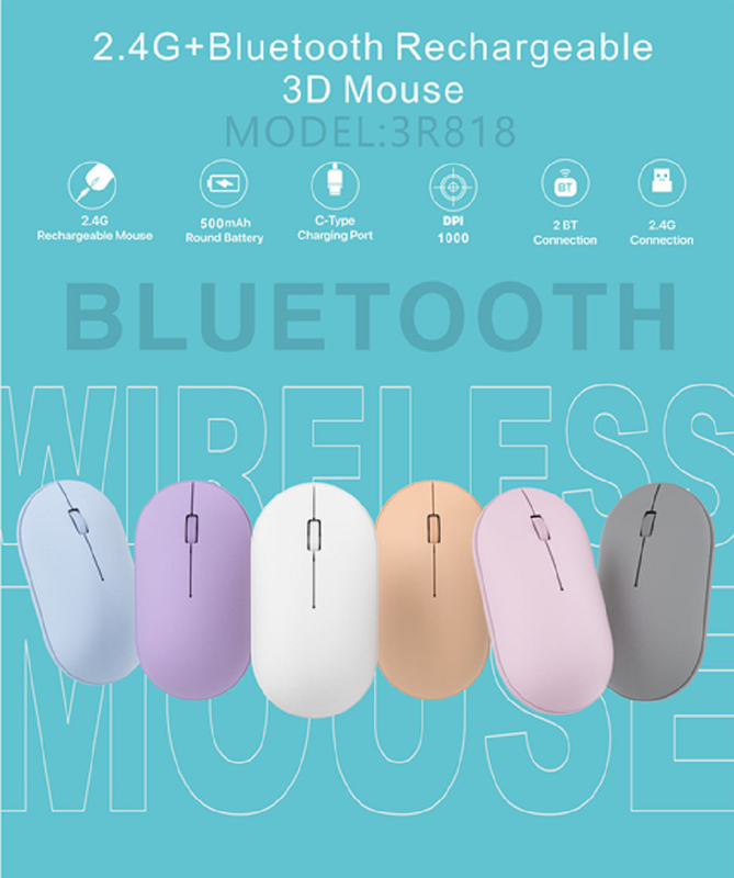 لوحة مفاتيح مقص وماوسة إيرغونومية كلاهما مع بطارية 500mAh بلوتوث 3.0/2.4G اتصال لاسلكي 1200 DPI