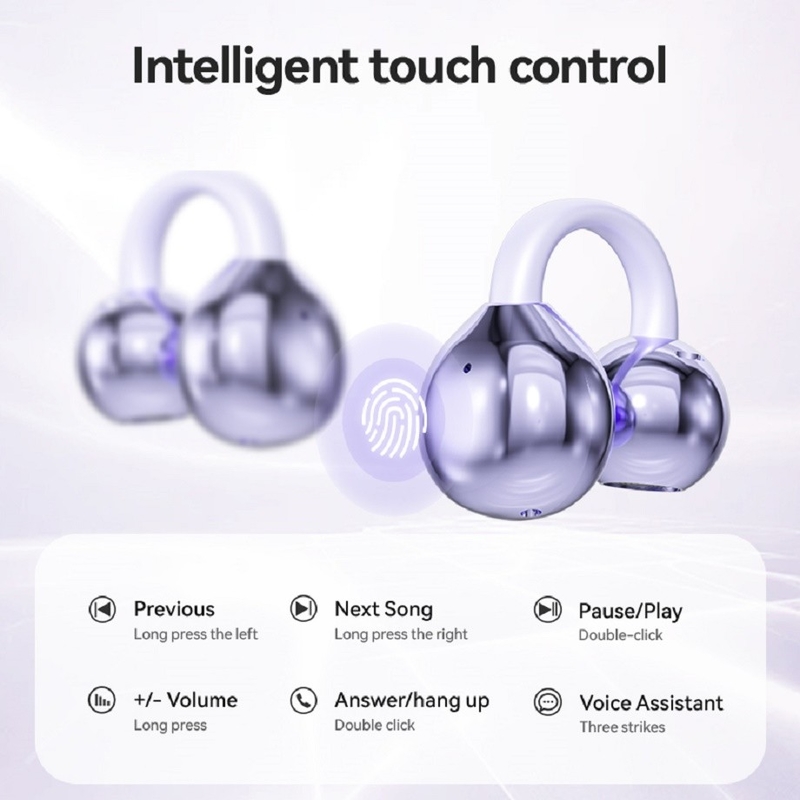 BT 5.4 3D تصميم إيرغونومي سماعة Bluetooth سماعة أذن تصل إلى 5 ساعات لكل مكالمة ضغط موحد في الضباب الأرجواني الحليب الشاي الجلد الأوبسيديان الأسود