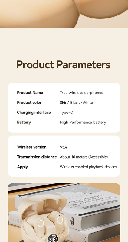 سماعات Bluetooth سماعات أذن 5.4 4-5 ساعات لكل شحن 600mAh القضية 4.8g 2.8×2.5×1.8cm الألوان الديناميكية الميكروفونية المثلى