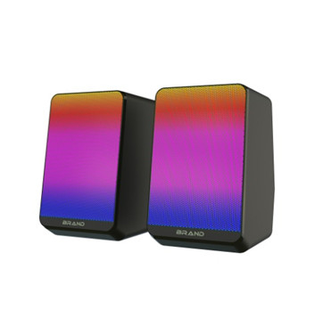 3W RMS Power مزدوج 2 بوصة مكبرات الصوت SNR >30dB 0.46kg RGB الإضاءة التحكم في الحجم في الخط 5V مدخل متردد للجهاز المكتبية
