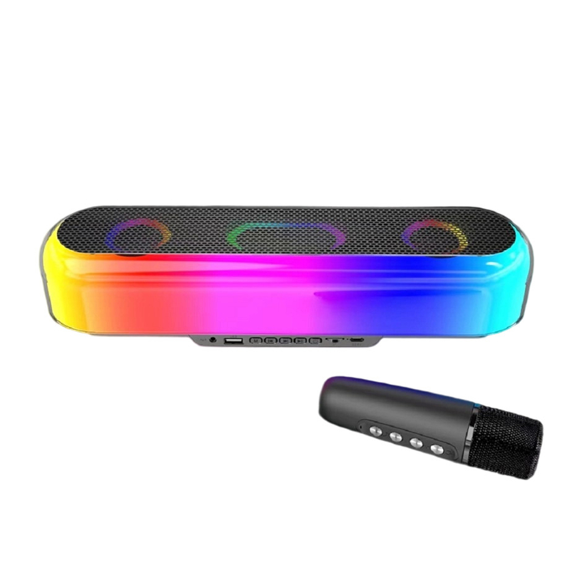 طاقة 10W RMS 52mm مكبر صوت بطارية 1500mAh يدعم بطاقة Bluetooth TF تصل إلى 32GB راديو FM أضواء LED ملونة