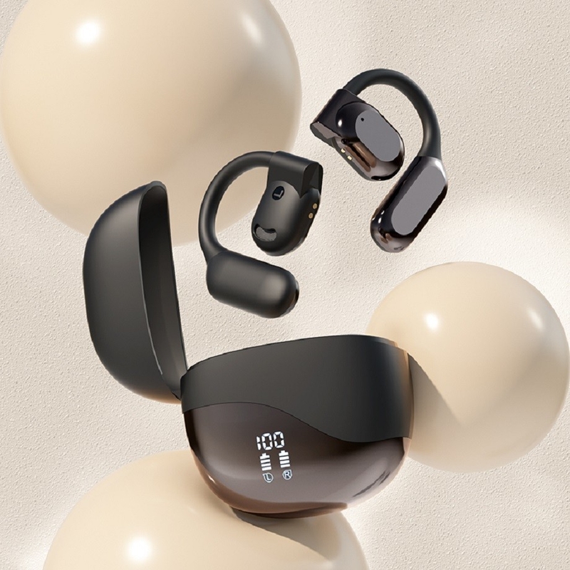 Bluetooth 5.4 Earphone مع مدى 10 أمتار يصل إلى 8-9 ساعات لكل مكالمة 300mAh حالة الشحن توفر طاقة إضافية للعمل والعمل الخ