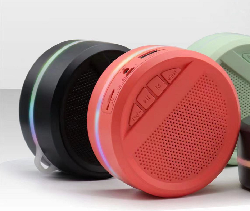 مكبر الصوت بلوتوث يدعم بلوتوث أوكس بطاقة TF FM راديو 40mm مكبر الصوت المحمول 300mAh بطارية USB قابلة للشحن أوكس-إن اتصال سلكي