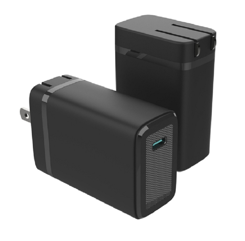شاحن سريع للهواتف المحمولة تكنولوجيا GaN 45W PD شحن سريع 110-240 فولت منفذ USB-C واسع الجهد