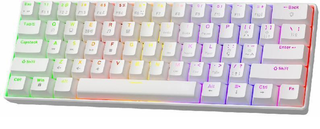 لوحة مفاتيح ميكانيكية صغيرة ذات 68 مفاتيح مع إضاءة خلفية RGB قابلة للتخصيص ومفاتيح قابلة للتبديل الساخن وتوصيل USB