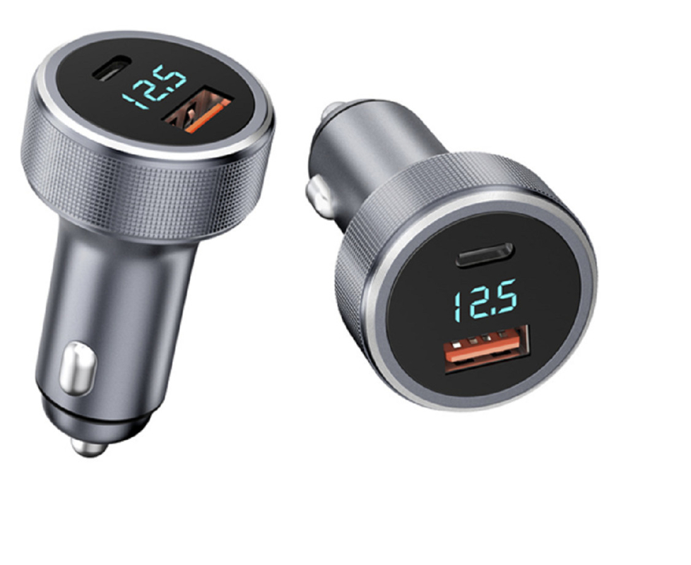 منفذ مزدوج الشحن السريع USB-C PD 30W + USB-A QC 18W دعم بروتوكول متعدد PD / QC / PPC سبيكة الألومنيوم + قشرة بلاستيكية