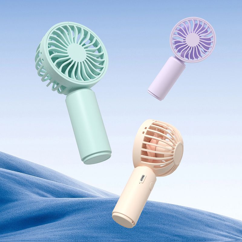 ميني مروحة يدوية 300mAh بطارية 1H عمر البطارية يدعم 1.5H نوع-C مفتاح الشحن يقع على الظهر الوردي الأزرق الأرجواني