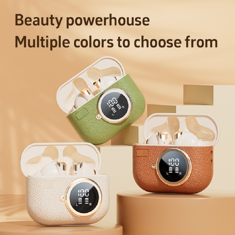 سماعات الأذن اللاسلكية ETEK، سماعة الأذن Bluetooth 5.4 ANC، مكبر الصوت F10، 300mAh Case، الشحن السريع من النوع C ((بني/متكامل/اخضر)