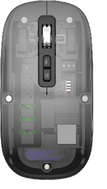 هذا الفأر الذكي اللاسلكي و Bluetooth 2.4G يقدم إعدادات DPI قابلة للتعديل (800/1200/1600) ، شفاف / فضي / رمادي