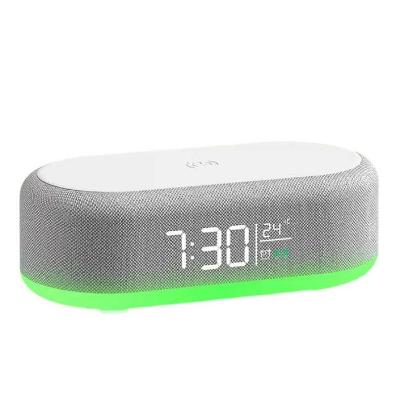 مكبر صوت ETEK Bluetooth 5.3 متعدد الوظائف مع شاشة عرض درجة الحرارة، وساعة، وبطارية 1200 مللي أمبير في الساعة، وشحن لاسلكي 15 واط، ومحرك 52 مم 5 واط.