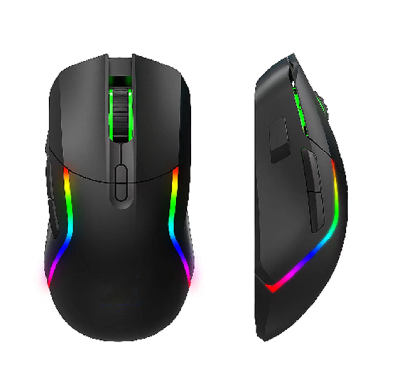 هذا الفأر اللاسلكي 2.4G + بلوتوث RGB لعب مع 8 أزرار، 1200-3200 تعديل دبي،3بطارية 7 فولت/600 مآ