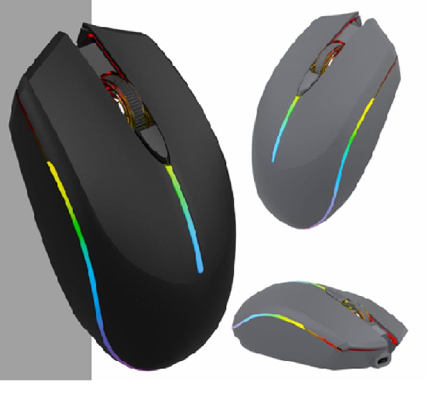 ماوس اتصال ثنائي الوضع 2.4G وبلوتوث، بطارية قابلة لإعادة الشحن 500 مللي أمبير، DPI قابل للتعديل 800/1200/1600