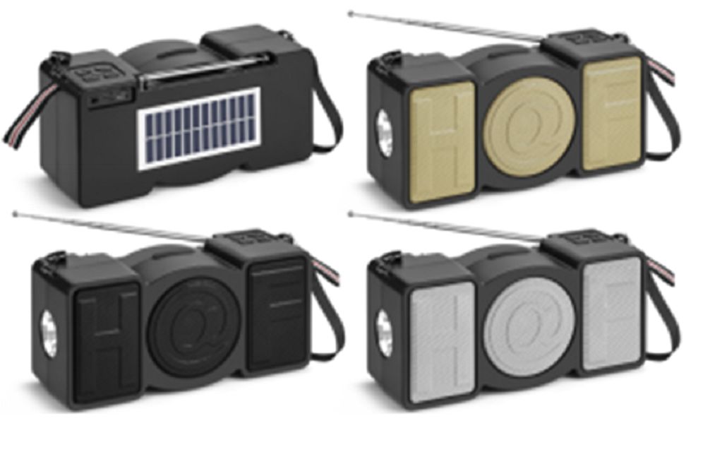 ETEK 78mm 20W مكبر الصوت مع ABS + شبكة حديدية USB / TF / FM 7-قسم الهوائي LED فلاش BT TWS الطاقة الشمسية 1W