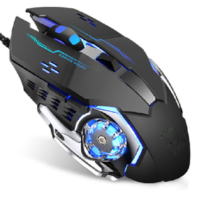 Wired Gaming Mouse with 4 Colors Breathing RGB Lighting, 1200/1600/2400/3200 DPI, and 6 Buttons for Enhanced Gameplay