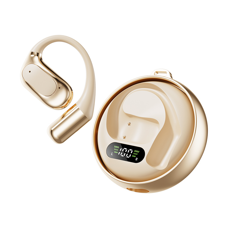 TWS Bluetooth 5.4 سماعات الأذن،A2DP/AVRCP/HFP، 13mm Copper Ring Driver، أسود / لون الجلد، Bluetrum5756C Chip