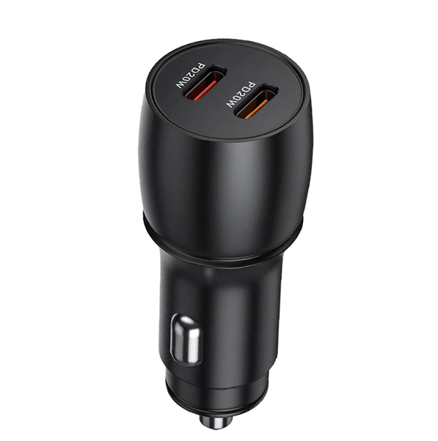 ETEK 40W Dual USB-C Car Charger,PD 20W+20W, 12-24V Input, Aluminum Alloy, for modern vehicles and fast charging needs