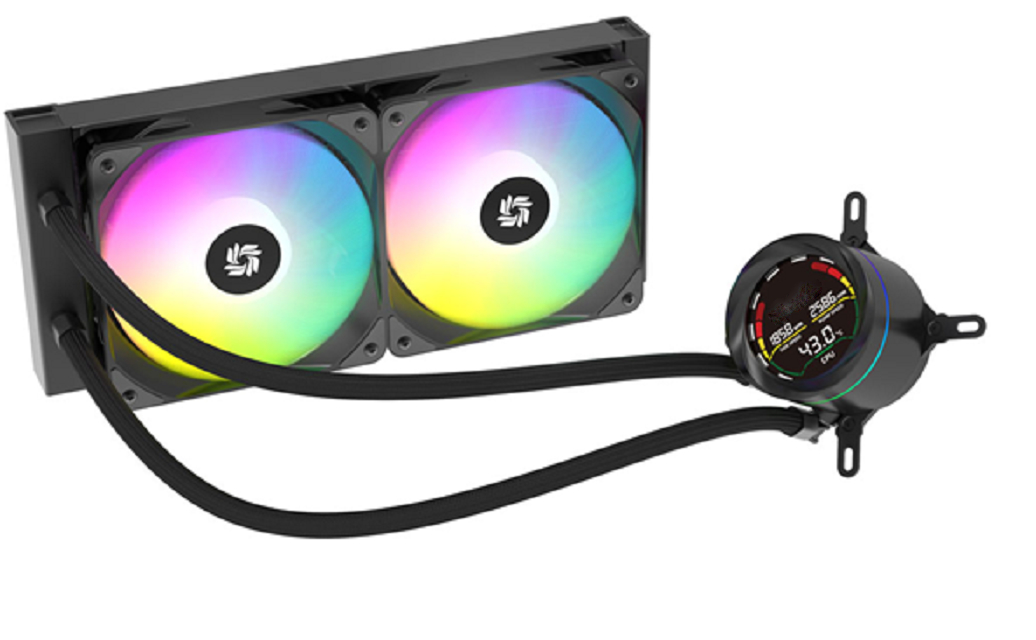 ETEK 240mm ARGB AIO سخان وحدة المعالجة المركزية السائلة، 270W TDP، شاشة العرض الرقمية + ARGB Water Block، مروحة PWM، لعلامات تجارية أجهزة الكمبيوتر الخاصة بالألعاب