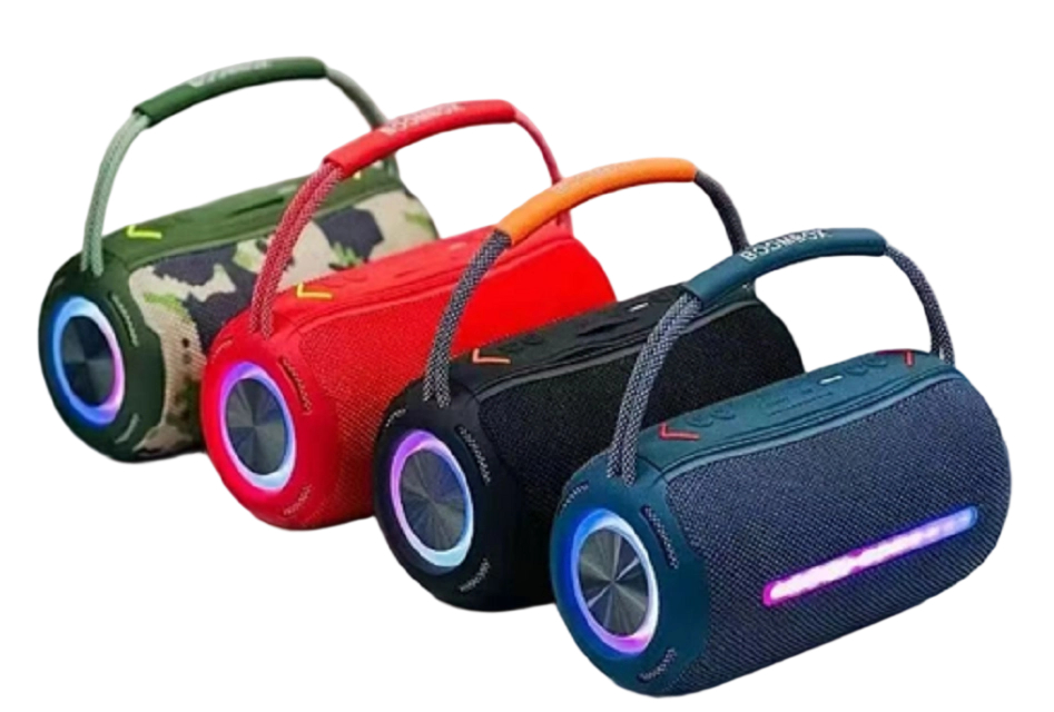 مكبر صوت بلوتوث للحفلات بقوة 10 واط، مكبرات صوت مزدوجة 5 واط RMS، بلوتوث/AUX/TF/قرص U، بطارية 1200 مللي أمبير، تصميم قماش + بلاستيك، للحفلات، في الهواء الطلق، المنزل، إلخ