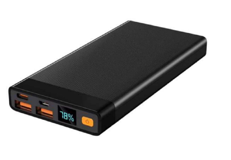 10000mAh بنك الطاقة الخفيف،PD 22.5W،النوع-C و USB-A، الأسود/الأبيض