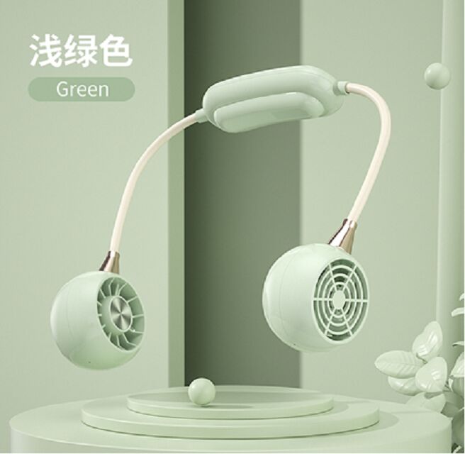 مروحة رقبة ذات ثلاث سرعات، 1200 ميلاواط، نوع سي، شحن ساعتين، أخضر/ وردي/ أبيض