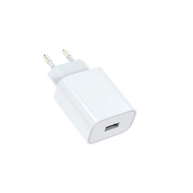 شاحن سريع QC 18 واط بمنفذ USB-A، قابس أمريكي، خرج متعدد الجهد، عبوة PE مدمجة
