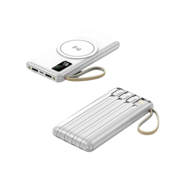 بنك الطاقة اللاسلكي 10000mAh مع 4 كابلات، 3 ألوان
