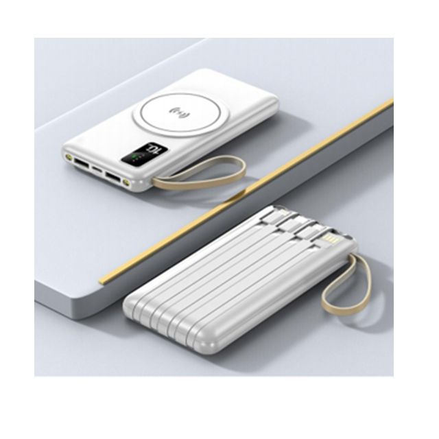 بنك الطاقة اللاسلكي 10000mAh مع 4 كابلات، 3 ألوان