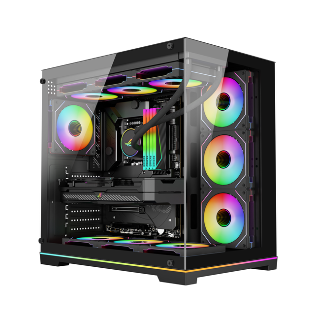 غلاف الكمبيوتر ATX كامل البرج مع الزجاج المقاوم ، تبريد المياه 360 مم ودعم VGA 380 مم