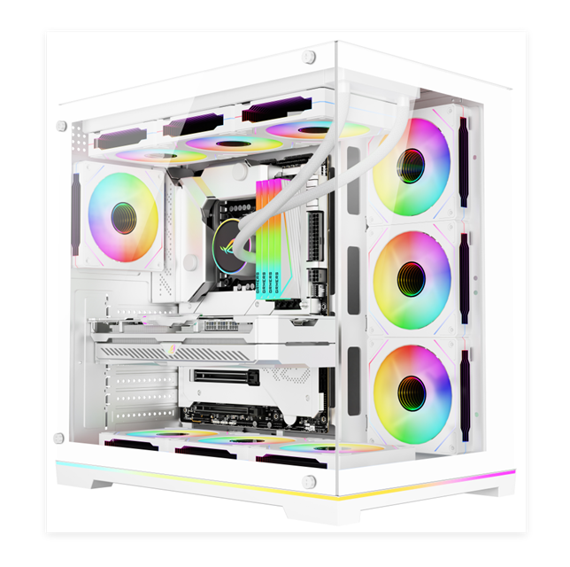 غلاف الكمبيوتر ATX كامل البرج مع الزجاج المقاوم ، تبريد المياه 360 مم ودعم VGA 380 مم