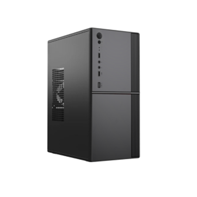 حافظة ATX مدمجة مقاس 0.33 مم SPCC، مروحة أمامية 12 سم، USB مزدوج + صوت، دعم M-ATX، 260*160*350 مم