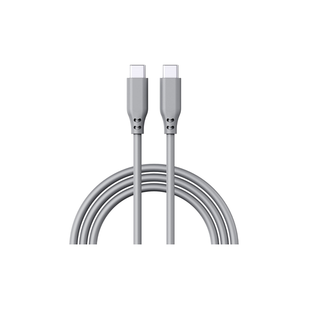 كابل شحن سريع USB-C إلى C بقوة 100 واط من السيليكون، 5 أمبير/20 فولت PD3.0 + مزامنة بيانات بسرعة 480 ميجابت في الثانية، سلك ناعم الملمس بطول 1 متر (أبيض/رمادي/برتقالي)