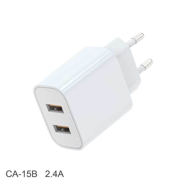 12W EU Plug 5V 2.4A محول الكهرباء مربع ملون، أبيض