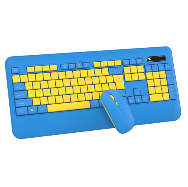2.4G Wireless Keyboard & 4D Wireless Mouse Combo, HIPS Plastic, USB Receiver Plug and Play, 800-1200-1600DPI, 10M Working Distance