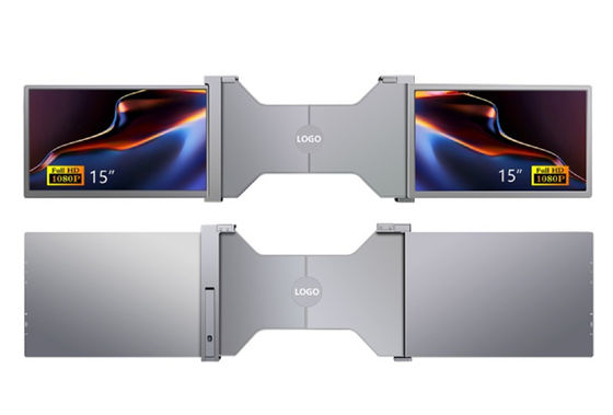 شاشة كمبيوتر محمول FHD مزدوجة بطول 15 بوصة خفيفة الوزن 25.3mm سميكة 1.63kg نوع-C + منافذ HDMI مصغرة دعم HDR OSD 12 لغة