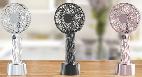 199 Speeds Strong Wind Handheld Fan, 3000mAh Rechargeable Mini Cooling Fan with Charging Base, Available in Pink, Silver,Black
